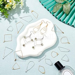 54個18スタイル304ステンレススチールワイヤーペンダント  フープピアスパーツ  台形&扇形&多角形&凧&ひし形  ゴールデン·ステンレス鋼色  21ゲージ～24ゲージ  26~56.5x17.5~40x0.5~0.7mm  穴：1~1.2mm&nbsp;STAS-MA0001-10