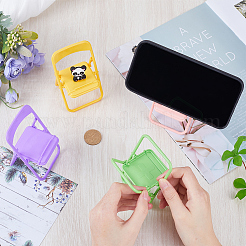 かわいいミニチェア型携帯電話スタンド 8個 4色  折りたたみ式プラスチック携帯電話ホルダー  ミックスカラー  6x6.8x9.6cm  2個/カラー&nbsp;AJEW-CP0007-15