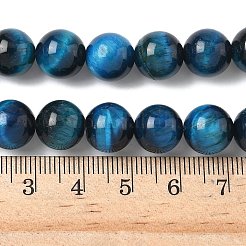 天然石タイガーアイビーズ連売り  染め＆加熱  ラウンド  10mm  穴：1mm  約38~39個/連  15.1インチ（38.5cm）&nbsp;G-K203-87-10mm