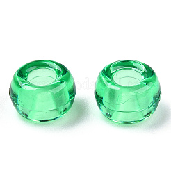 透明プラスチックビーズ  バレル  シーグリーン  9x6mm  穴：3.8mm  約1950個/500g&nbsp;KY-T025-01-E03