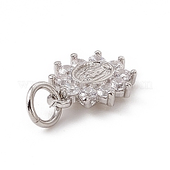 Brass Micro Pave Cubic Zirconia Charms&nbsp;ZIRC-F132-36P