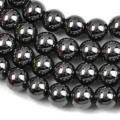 合成磁気無しヘマタイトビーズ連売り  スムーズなラウンド  グレード5 A  6mm  穴：1mm  約71個/連  16.14''（41センチメートル）&nbsp;GG-CBAB93D-B01-6mm