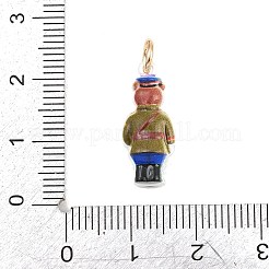 304ステンレススチールエナメルペンダント  動物チャーム  ゴールドカラー  クマのチャーム  19.5x8.5x6mm  穴：3.7mm&nbsp;STAS-F358-01G-02