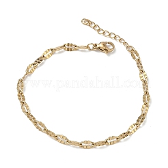 304ステンレススチール製ダップチェーンブレスレット（女性用）  イオンプレーティング（ip）  長持ちメッキ  ゴールドカラー  6.54インチ（16.6cm）  リンク：7.5x4x0.8mm&nbsp;BJEW-D466-08A-G