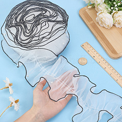 ポリエステルレースリボン  模造パールと  衣服アクセサリー用  ホワイト  4-1/2インチ（115mm）  約5.00ヤード（4.57m）/ロール&nbsp;OCOR-WH20018-62A