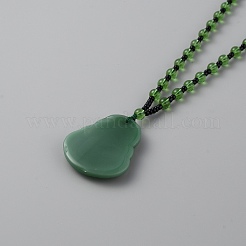 Resin Imitation Gemstone Maitreya Buddha Pendant Necklace&nbsp;NJEW-WH0016-23D