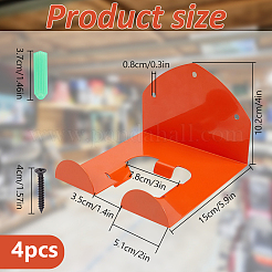 壁掛け鉄製フック4個  オレンジ  150x150x116mm&nbsp;AJEW-DL0001-06