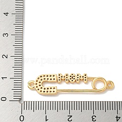 Mother's Day Brass Micro Pave Clear Cubic Zirconia Connector Charms&nbsp;KK-K378-14G
