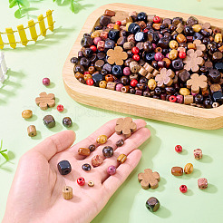 360Pcs 18 Styles Wood Beads&nbsp;WOOD-TA0002-75
