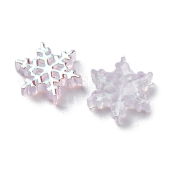 蓄光＆電気メッキ樹脂デコデンカボション  スノーフレーク  暗闇で光る  ライラック  11x11x2mm&nbsp;RESI-Z032-01C