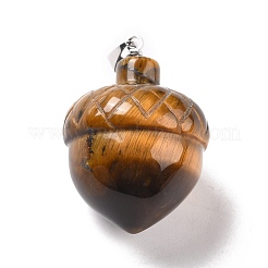 Natural Tiger Eye Pendants&nbsp;X-G-M393-01P-03