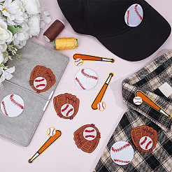 12Pcs 3 Styles Baseball Theme Polyester Iron on/Sew On Patches&nbsp;PATC-HY0001-99