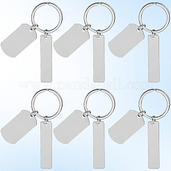 20Pcs 201 Stainless Steel Blank Pendant Keychain&nbsp;KEYC-SC0001-62A