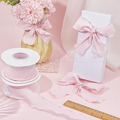 縫製装飾用のポリエステルフリルリボン2ロール  ピンク  1-5/8インチ（40mm）&nbsp;OCOR-CY0003-18C