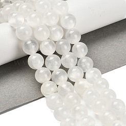 天然石ホワイトジェイドビーズ連売り  ラウンド  10~10.5mm  穴：1mm  約39~40個/連  15.43~15.91''（39.2~40.4センチメートル）&nbsp;G-B128-A02-04