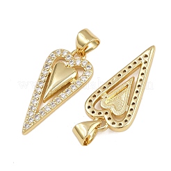 Brass Micro Pave Cubic Zirconia Pendants&nbsp;ZIRC-I367-12G-06