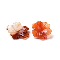 天然石瑪瑙ペンダント  花のチャーム  22~27x6mm  穴：1mm&nbsp;G-G694-L-01