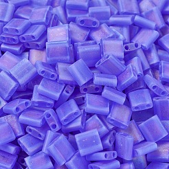 MIYUKIティラビーズ  日本製シードビーズ  2穴  （tl150fr）マット透明サファイアブルーab  5x5x1.9mm  穴：0.8mm  約590個/50g&nbsp;SEED-X0054-TL0150FR