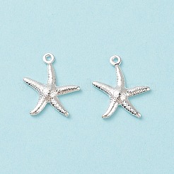 304ステンレスペンダント  ヒトデ/海星  銀  17.5x15.5x2mm  穴：1mm&nbsp;STAS-F180-04S
