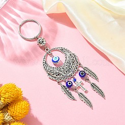 Handmade Lampwork Evil Eye Pendant Keychain&nbsp;KEYC-JKC00535-01
