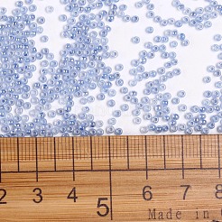 12/0グレードの丸いガラスシードビーズ  セイロン  コーンフラワーブルー  2x1.5mm  穴：0.7mm  約48500個/ポンド&nbsp;SEED-N001-B-917