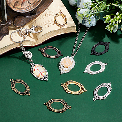 48Pcs 6 Colors Zinc Alloy Cabochon Connector Settings&nbsp;PALLOY-PH0002-10