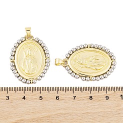 ラックメッキ真鍮チャーム  カドミウムフリー＆鉛フリー  長持ちメッキ  オーバル  18KGP本金メッキ  33x24.5x2.5mm  穴：4x3.5mm&nbsp;KK-P269-14G-A