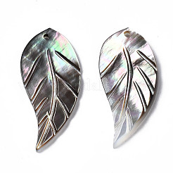 Natural Black Lip Shell Pendants&nbsp;SHEL-N026-145