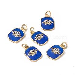 Brass Micro Pave Cubic Zirconia Enamel Pendants&nbsp;KK-E068-VB149-1