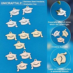 12Pcs 3 Colors 304 Stainless Steel Pendants&nbsp;STAS-UN0040-12