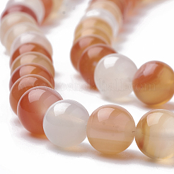 天然石カーネリアンビーズ連売り  染め  ラウンド  8mm  穴：1.5mm  約50個/連  14.96インチ&nbsp;G-S295-13-8mm