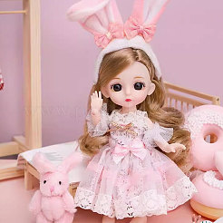 6Pcs 6 Colors High Temperature Fiber Long Wavy Roman Hairstyle Doll Wig Hair&nbsp;DIY-GL0005-61