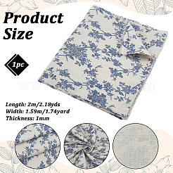 2mのリネン生地  服装アクセサリー  花柄  フローラルホワイト  1590x1mm&nbsp;DIY-NB0016-49C
