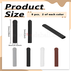 8個 4色 シリコン製眼鏡用耳かけグリップ  長方形  ミックスカラー  53x8x5mm  2個/カラー&nbsp;FIND-LP0009-86