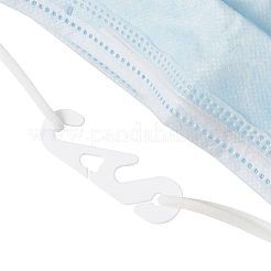 調整可能なプラスチック製のマウスカバーフック耳コード  ホワイト  53x15mm&nbsp;AJEW-TA0017-04
