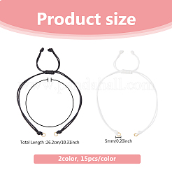 30Pcs 2 Colors Waxed Polyester Braided Cord Bracelet Making&nbsp;AJEW-DC00007