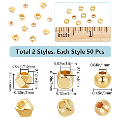 150Pcs 3 Style Brass Beads&nbsp;KK-BBC0012-08