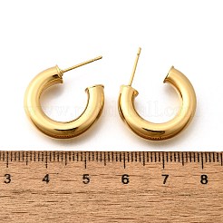 Brass Chunky C-shape Stud Earrings&nbsp;X-EJEW-G297-03C-G