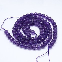 天然石アメジストラウンドビーズ連売り  グレードAB +  6mm  穴：1mm  約64個/連  15.5インチ&nbsp;X-G-M212-6mm-02B