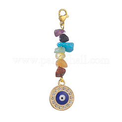 Chakra Gems Chip Evil Eye Pendant Decorations&nbsp;HJEW-JM01005