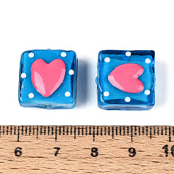 Handmade Spray Painted Lampwork Beads&nbsp;LAMP-N035-02E