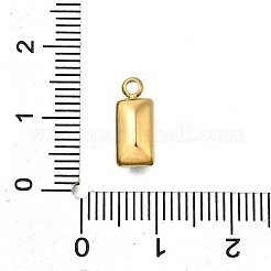 304ステンレススチールラインストーンペンダント  長方形チャーム  イオンプレーティング（ip）  ローズ  12x5x3mm  穴：1.6mm&nbsp;STAS-Z125-12I-G