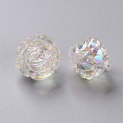 透明なアクリルビーズ  ABカラー  花  透明  18x16.5mm  穴：2.5mm&nbsp;X-TACR-S154-31C-205