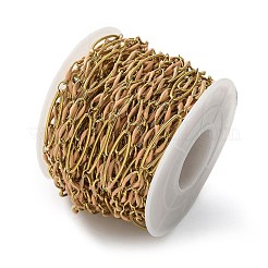 304ステンレススチールエナメルリンクチェーン  ハンダ付け  スプールで  イオンプレーティング（ip）  小麦  20x6x1mm&nbsp;CHS-U003-01G-04