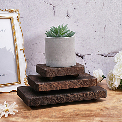 3Pcs 3 Sizes Wood Display Pedestals for Rings Earrings Bracelets&nbsp;ODIS-WH0331-71A