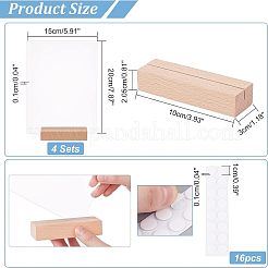 空白のアクリルプレート4枚と長方形のブナ材名刺ホルダー4枚  ミックスカラー  100x30x20.5mm&nbsp;AJEW-OC0002-72