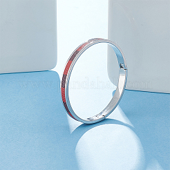 1Pc Stainless Steel Grooved Bangles&nbsp;STAS-UN0042-50A-P