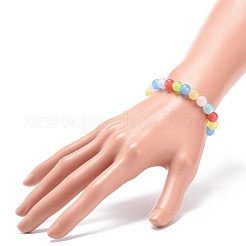 Imitation Jade Acrylic Round Beaded Stretch Bracelet for Kids&nbsp;BJEW-JB08721-02