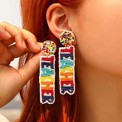 Seed Beads Boho Stud Earrings&nbsp;PW-WGF5677-01