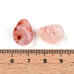 透明なアクリルビーズ  ナゲット  ツートン  ライトサーモン  16.5x13x10mm  穴：1.6mm  約18個/20g&nbsp;X1-TACR-T028-44A